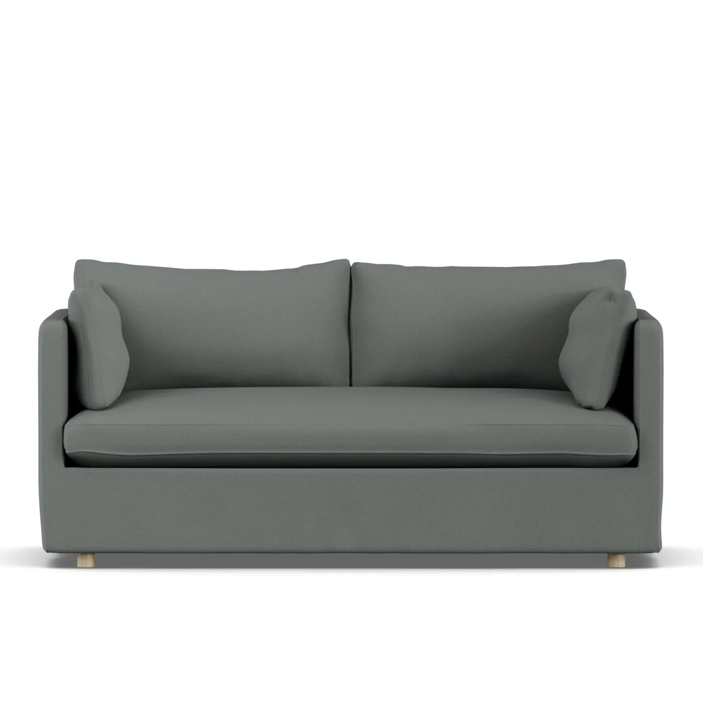 1898 Linnevik Sofa Caleido Grey 1240-Eiche weiß geölt, 2-sitzig, mit Volant