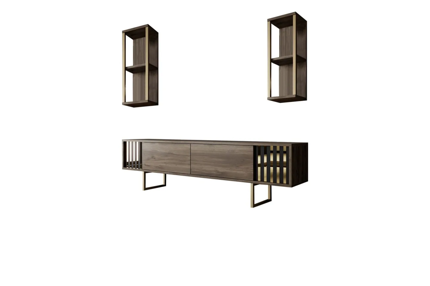 Masatomo Tv-bänk 180 cm - Valnöt/Svart