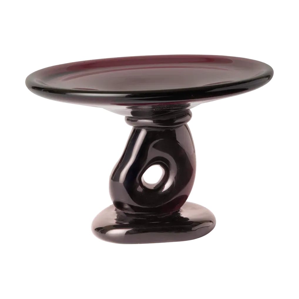 Ferm Living Damo Glas-Mittelstück Teller Ø21 cm Dark Grape