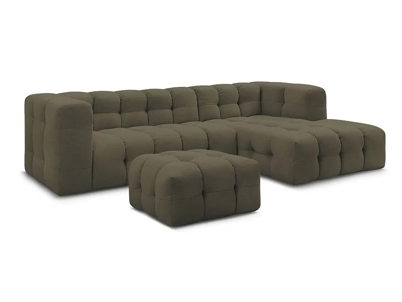 Ecksofa mit Hocker BOBOCHIC CLOUD Stoff grün