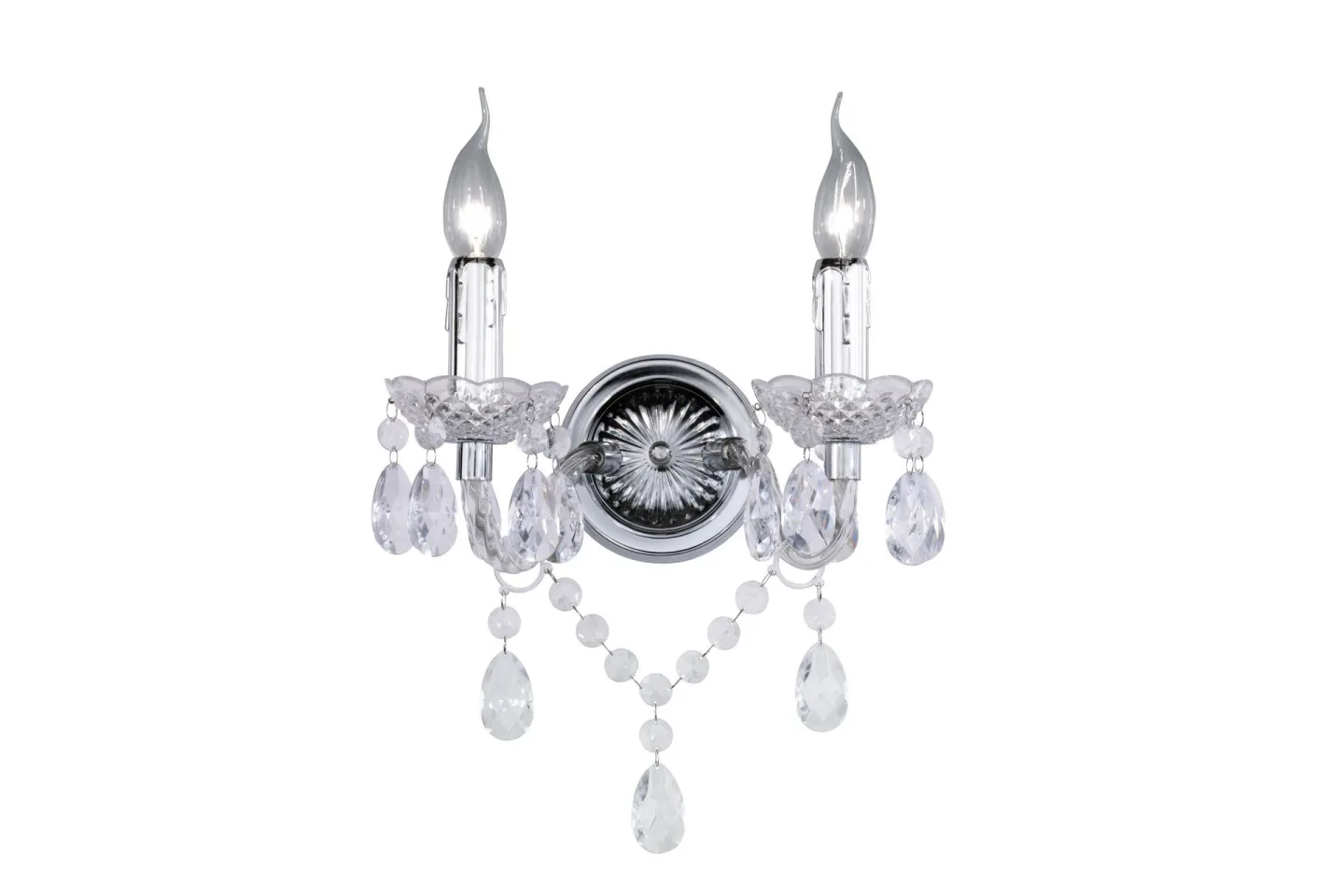 Luster Vägglampa 2L E14 transparent - Transparent