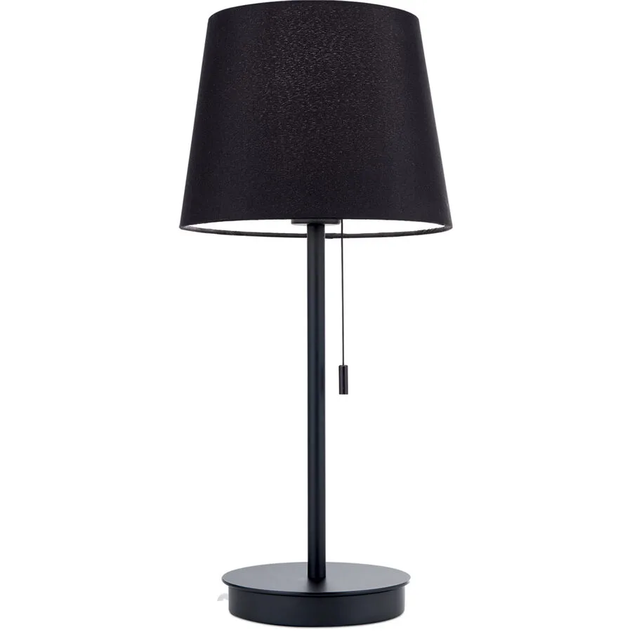 Tischlampe Ludwig Schwarz Stahl/Leinen 23.5 cm 50 cm