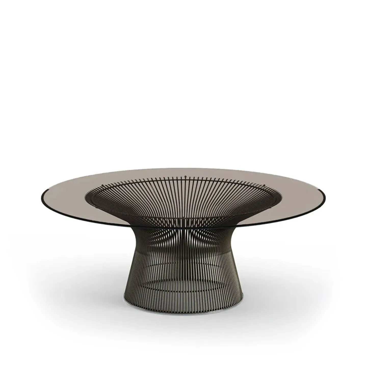 Knoll - Platner soffbord underrede i Brons metallic, Ø 91,5 cm, skiva i Bronsfärgat glas - Soffbord - Warren Platner