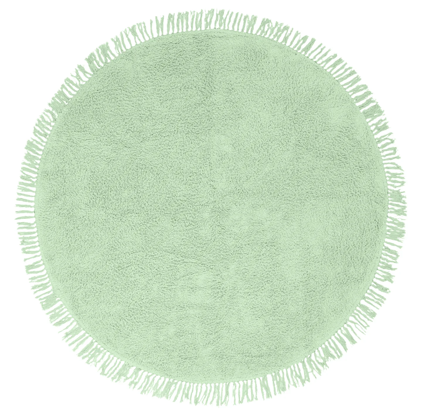 Runde tepper - Alba Natural Cotton Shaggy (lysegrønn) (Størrelse: Ø 160 cm)