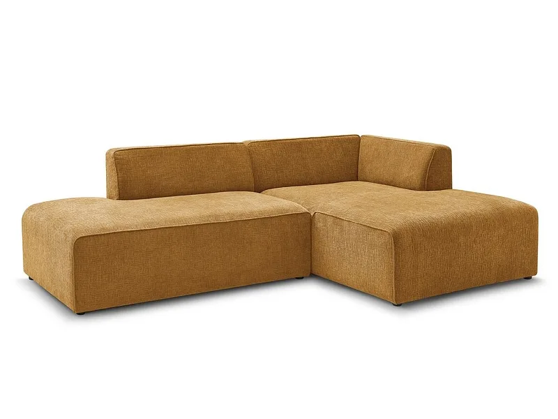 Ecksofa BOBOCHIC MEGEVE Stoff mit Textur gelb