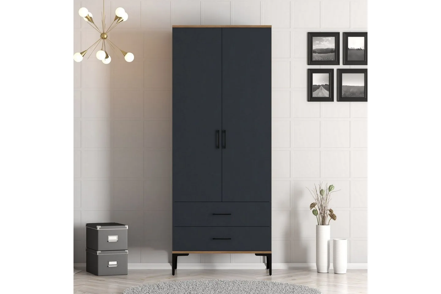 Kumsal Garderob 80 cm - Antracit