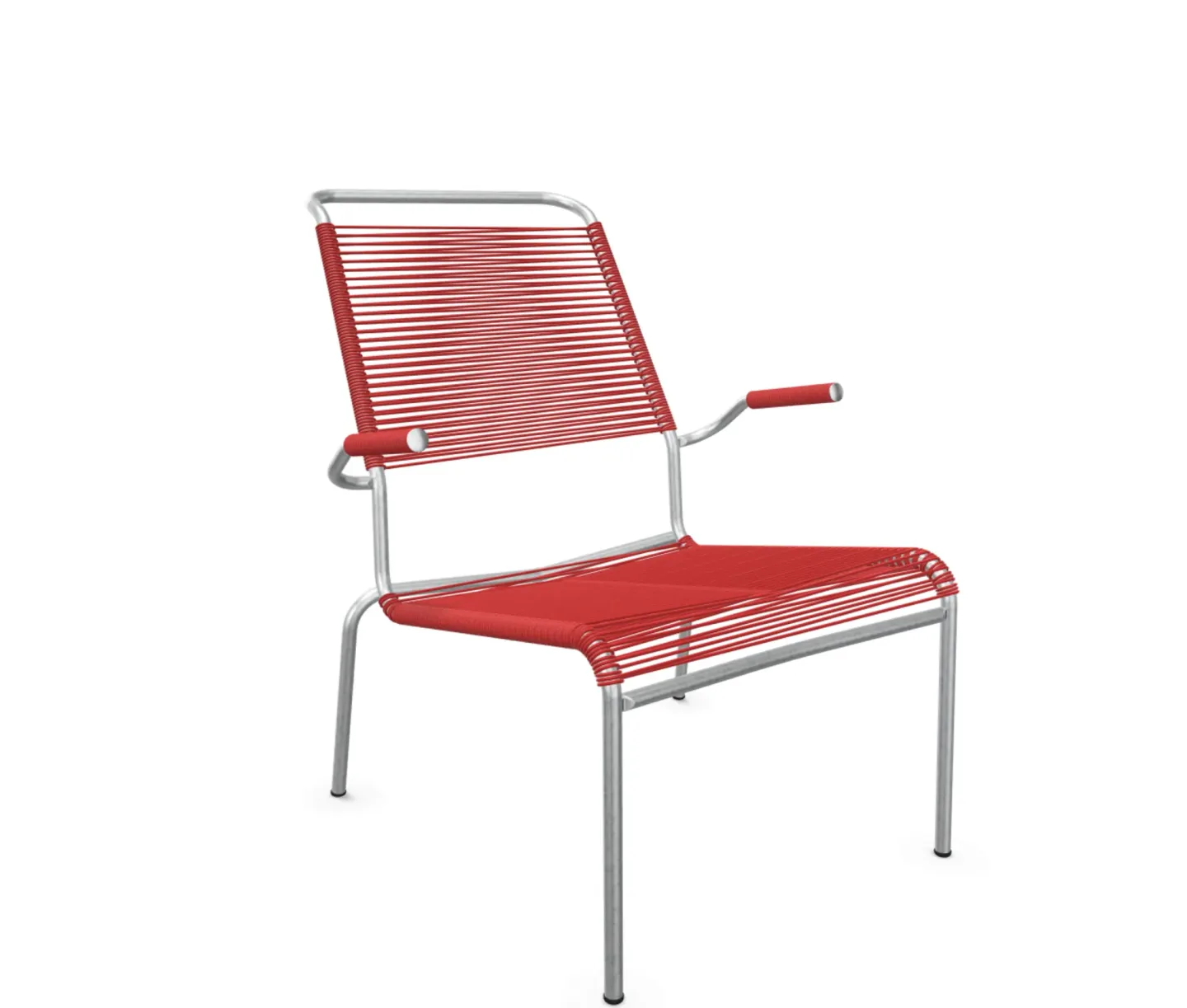 Schaffner Spaghetti-Lounger Säntis mit Lehne / Hochlehner Feuerverzinkt Rot | Schubiger Möbel
