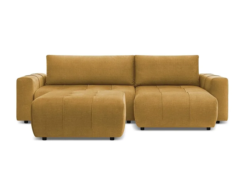 Ecksofa mit Hocker BOBOCHIC ARSENE Samt gelb