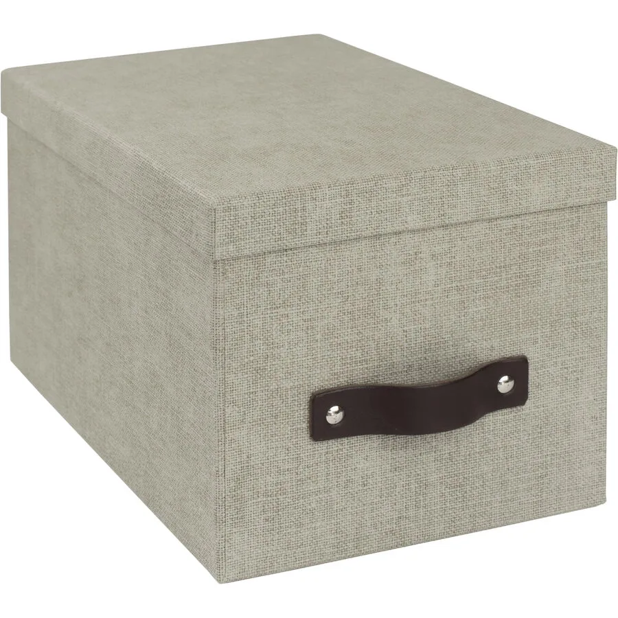 Aufbewahrungsbox Bigso Box beige Papier/Leder B 16.5 H 15 cm