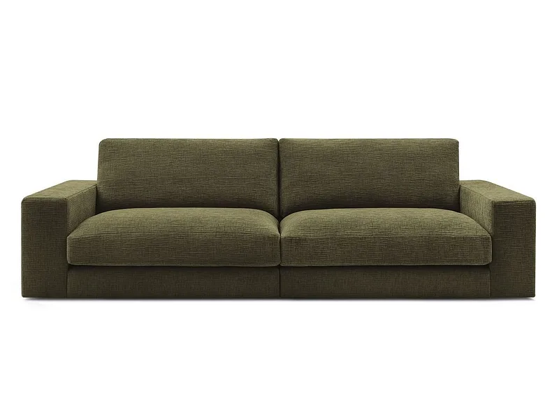3er Sofa BOBOCHIC LEONARD Stoff mit Textur grün