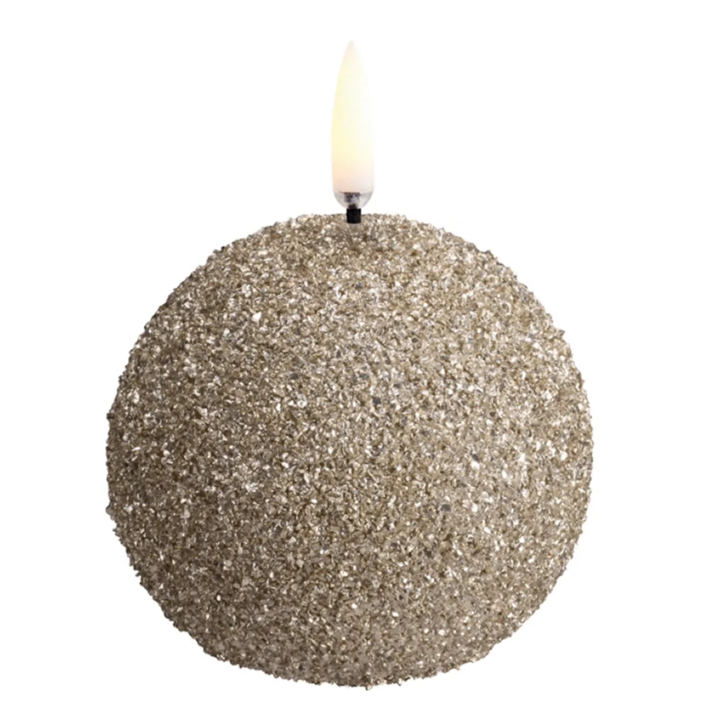 ROUND LED-Kerze, creme, Ø 7 cm, Glitter - Uyuni Lighting - Wohnzimmer - Sonstige - Einflammig