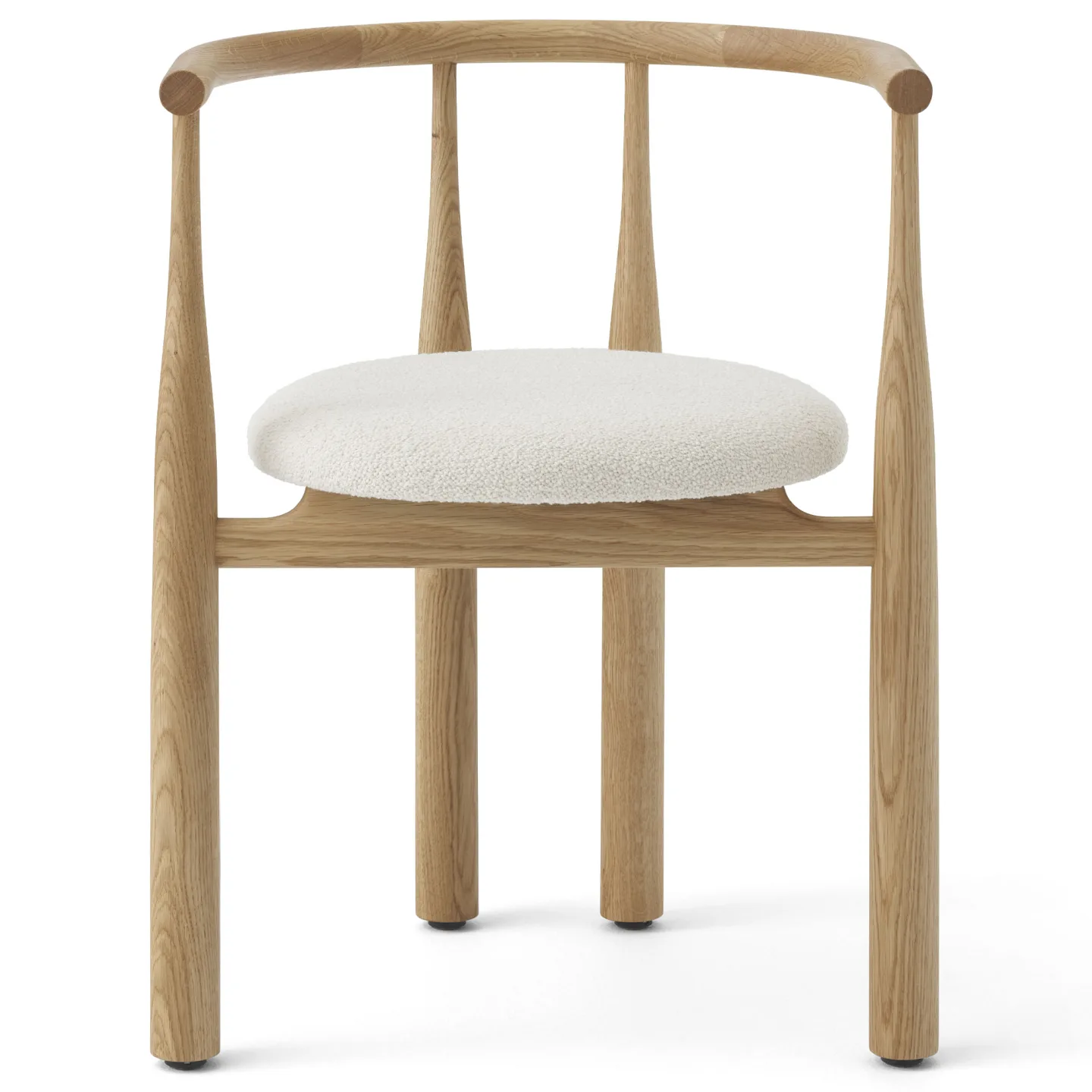 New Works - Bukowski Chair Oak Nevotex, Barnum, Lana 24 - Matstolar - Steven Bukowski - Beige - Trä/Textilmaterial