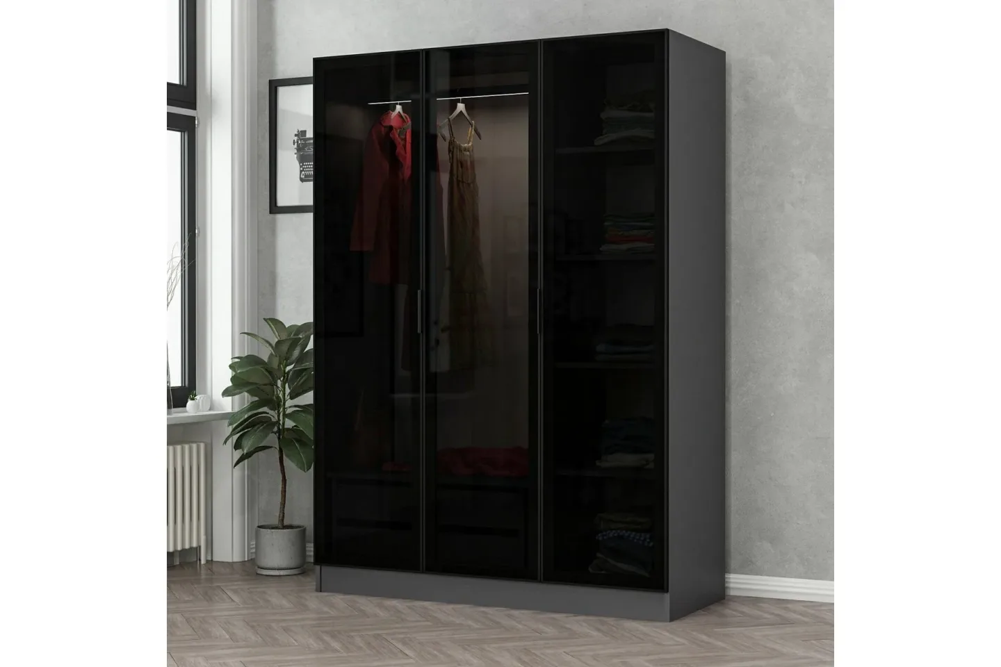 Fruitland Garderob 135 cm - Antracit