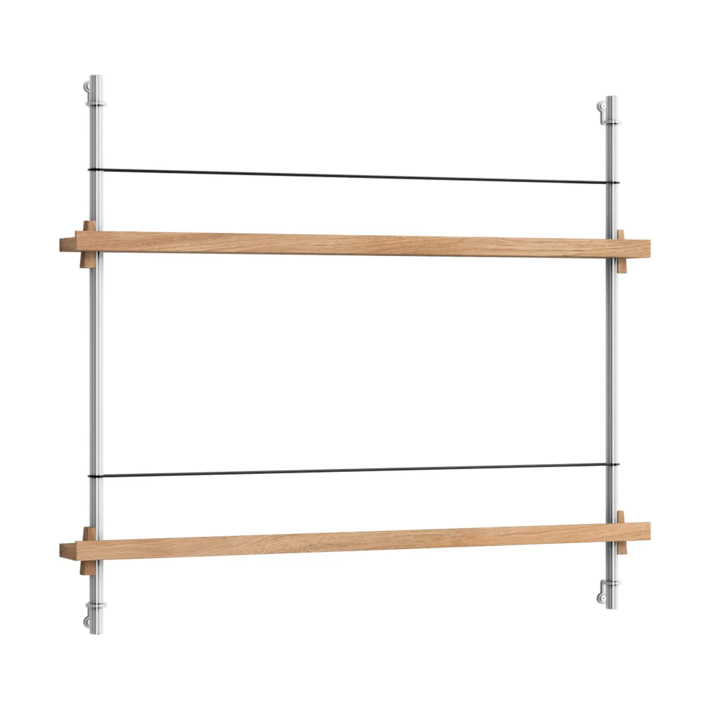 MOEBE Magazine Shelving tidningsställ Ek-rostfritt stål, 85x65x7 cm, MS.65.1