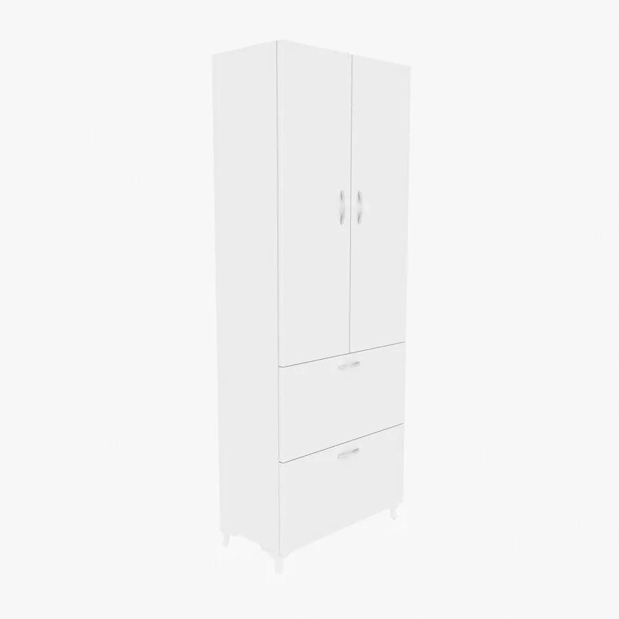 Schrank Yemek weiss melaminbeschichtete Spanplatte B 60 cm H 163.6 cm