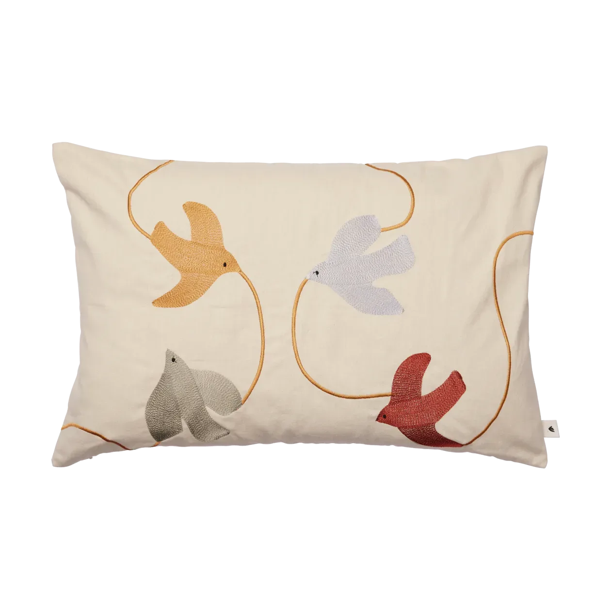 Ferm Living Swif bird embroided Kissenbezug 40x60 cm Multi