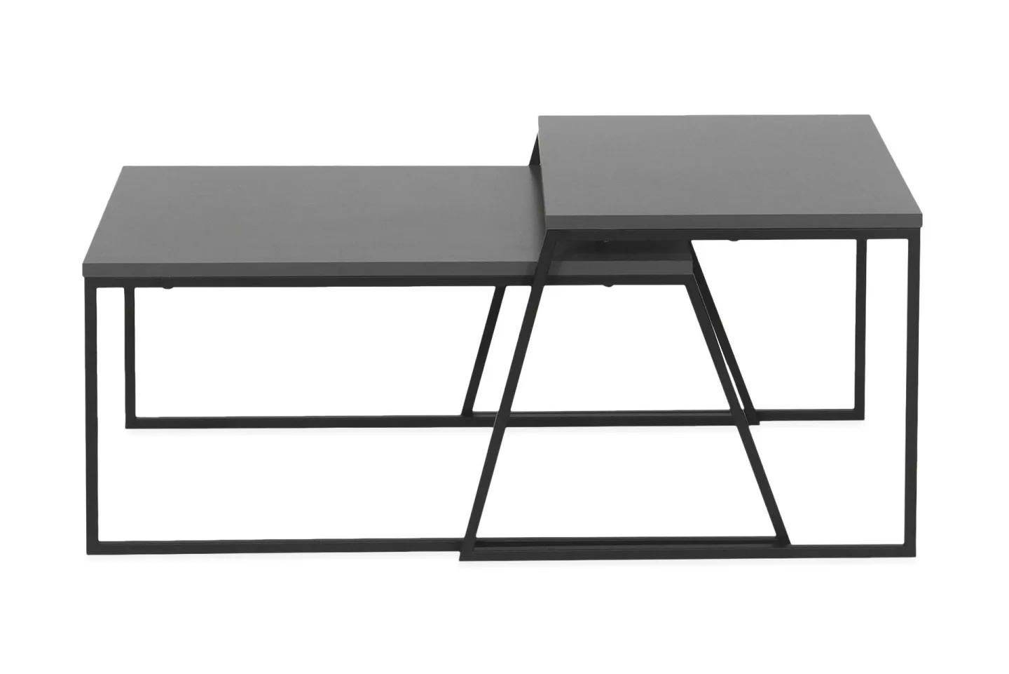 Bodsjö Satsbord 88 cm 2 Bord - Grå/Svart