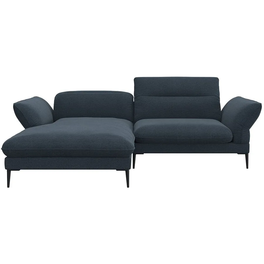 Ecksofa Tiara Links Stoff graublau B 241 T 88 cm