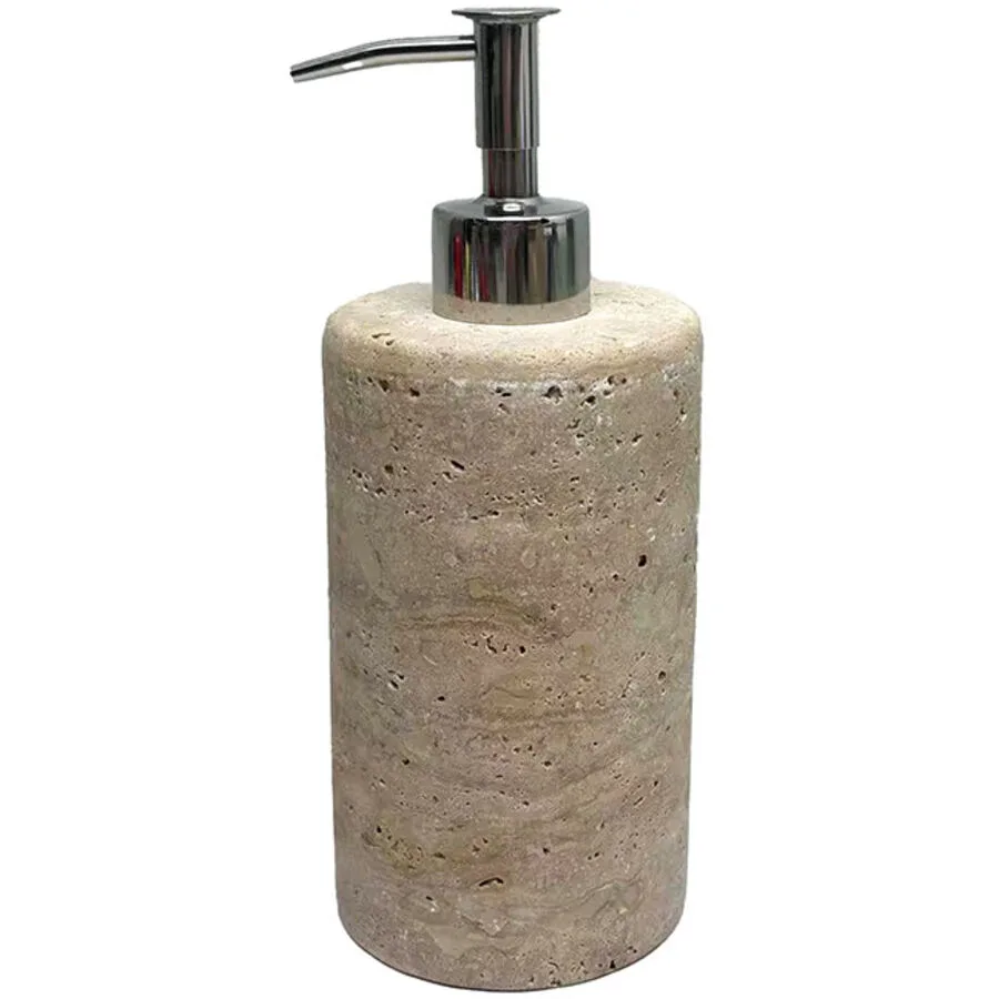 Seifenspender Tara beige Marmor H 18.5 B 7 cm