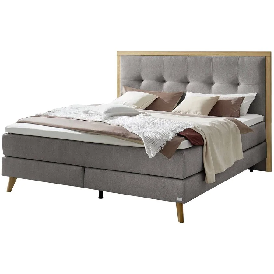 Hasena Boxspringbett Marisol grey Stoff 200 x 200 cm