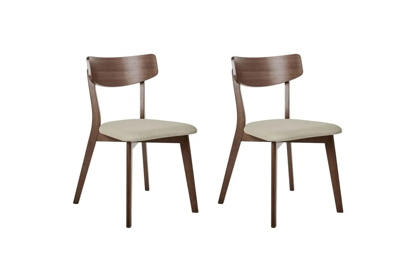 Matsalsstol Hope set om 2 Mörk Trä-Beige - Mörk Trä-Beige
