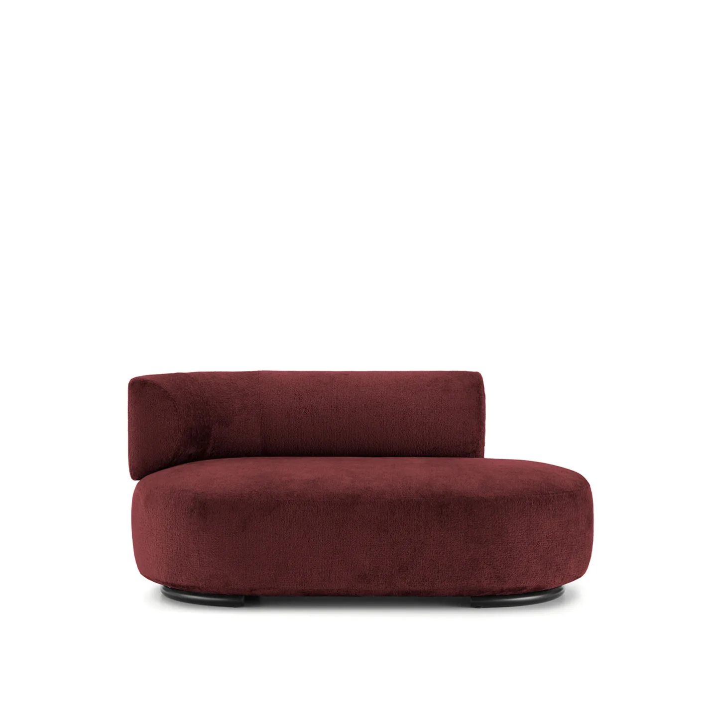 Kartell - K-Waiting Ottoman Left Backrest Chenille Burgundy - Soffor - Rodolfo Dordoni - Röd - Metall/Textilmaterial/Plast