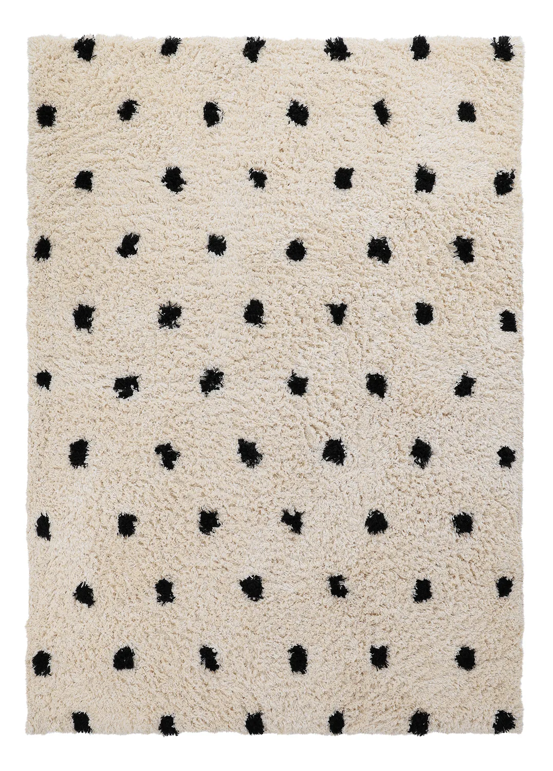 Ryetepper - Soria Natural Cotton Shaggy (offwhite/svart) (Størrelse: 160 x 230 cm)