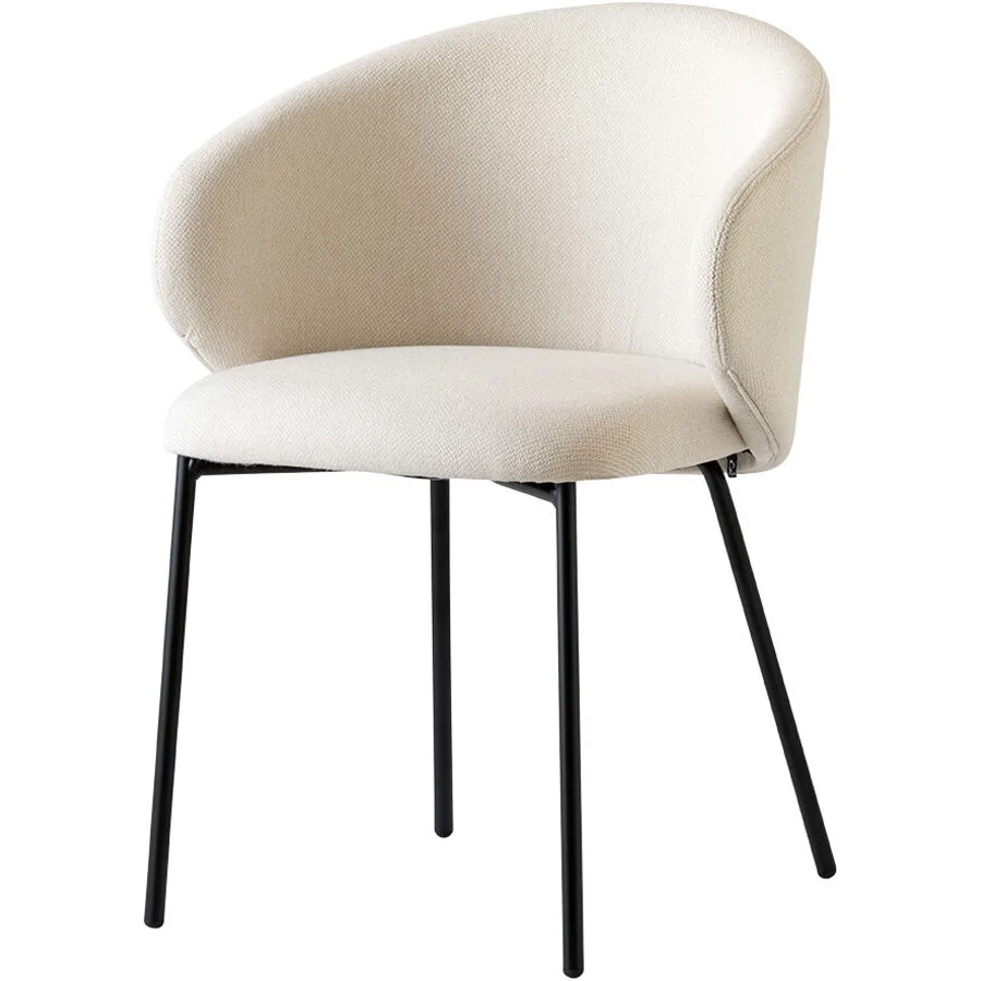 CONNUBIA Stuhl 2er-Set Tuka écru / schwarz Metall / Polyester