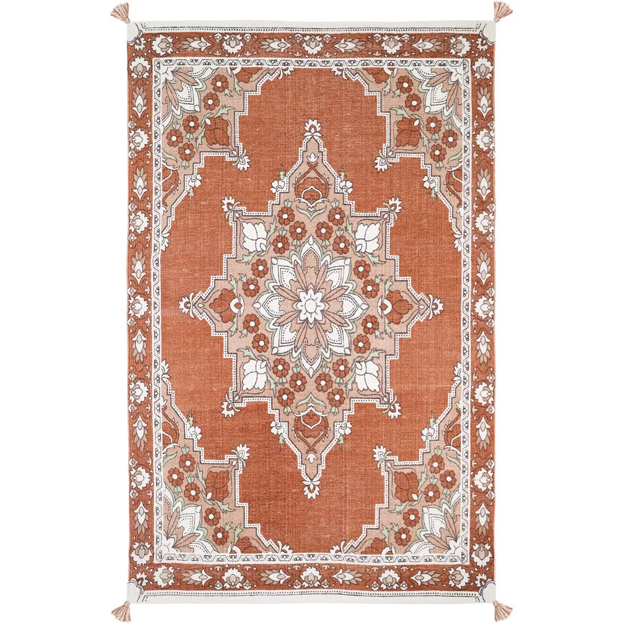 Kinderteppich Cyrielle Baumwolle 100 cm 150 cm - Farbe: Siena