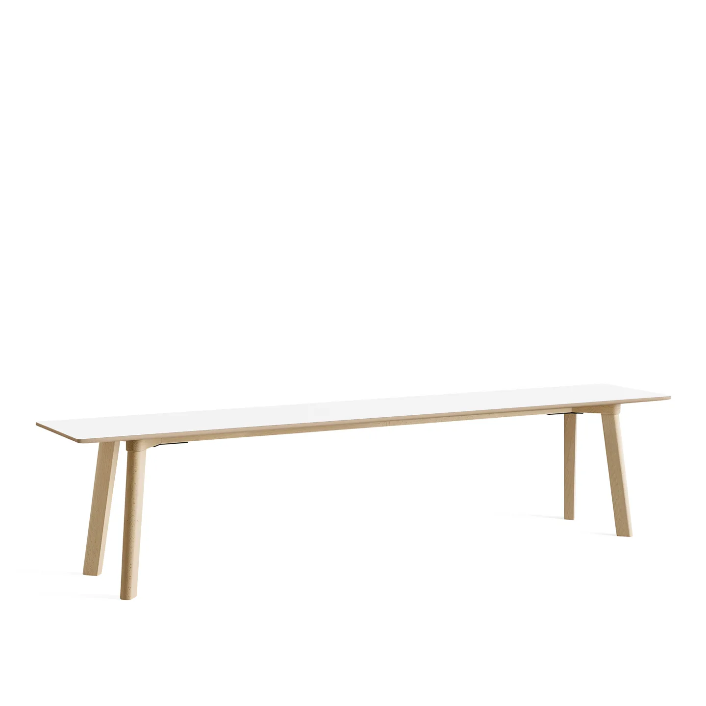 HAY - CPH Deux 215 2.0 Bench Untreated Beech Frame W200 X D35 X H45 Pearl White Top Lacquered Beech Edge - Sittpuffar - Ronan & Erwan Bouroullec - Vit - Trä