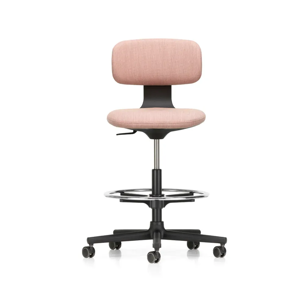 Vitra Rookie high deep black kontorsstol Tress pale rose melange
