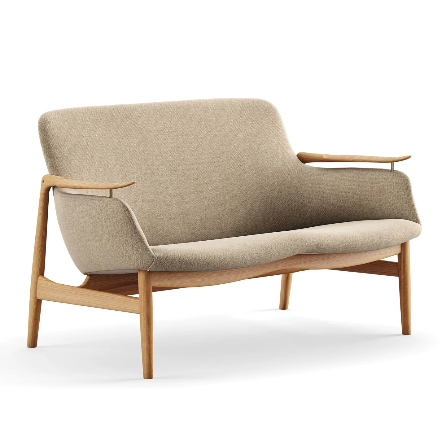 House of Finn Juhl - 53 Sofa, Walnut, Cat. 4 Vidar 222 - Soffor - Finn Juhl - Beige,Träfärgad