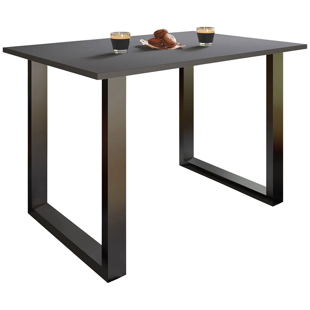 XonaU Esstisch 80x80 anthrazit, schwarz.