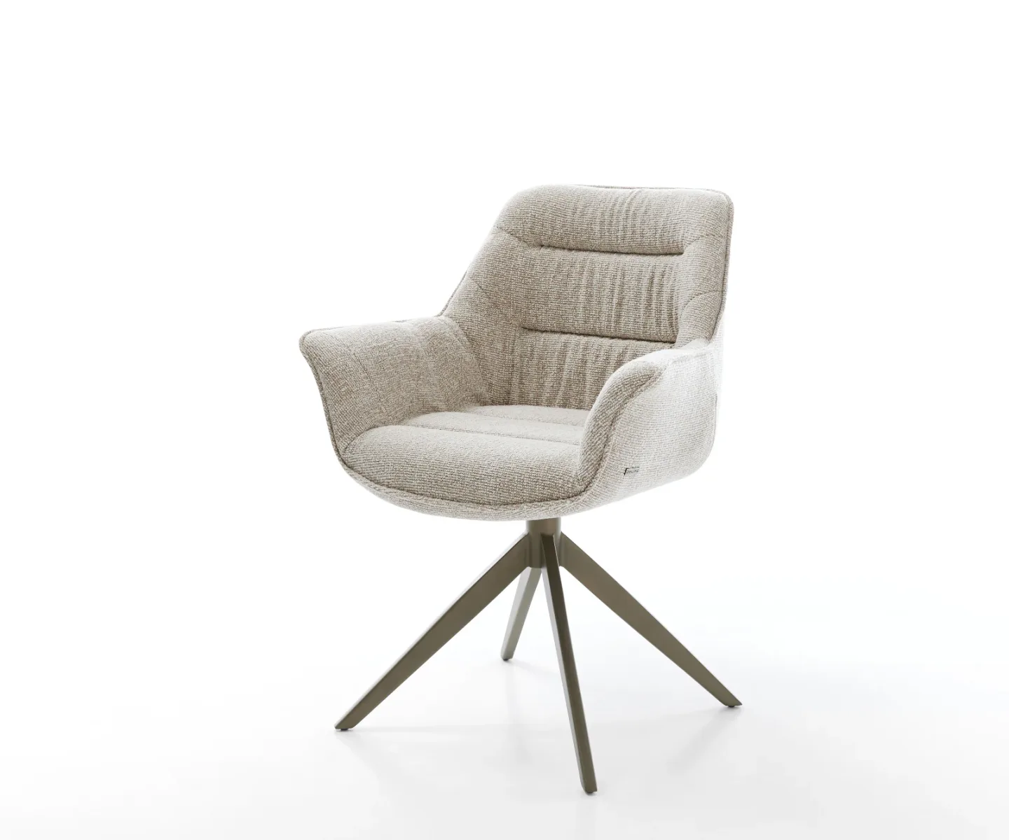 Drehstuhl Kaira-Flex Webstoff Soft Beige Kreuzgestell breit Effektfinish Titan 360° drehbar Wippfunktion