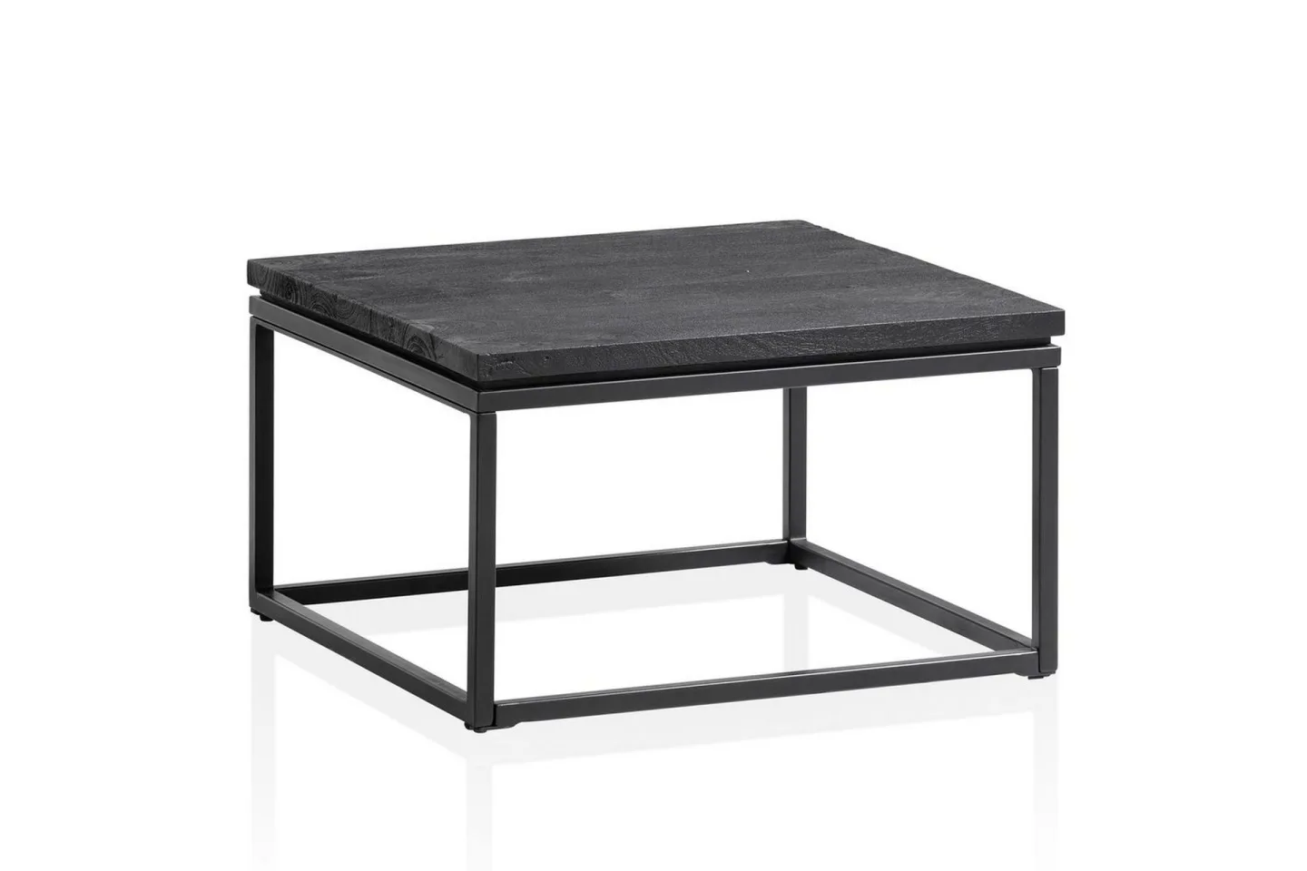Soffbord Wohnling massivt trä, metallklassisk ram, modern stil 60x60x35 cm - 60x60x35 cm