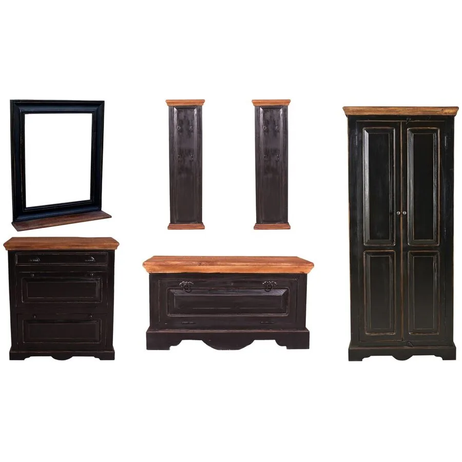Garderobenmöbel Sica Braun/Schwarz MDF 98 cm 90 cm