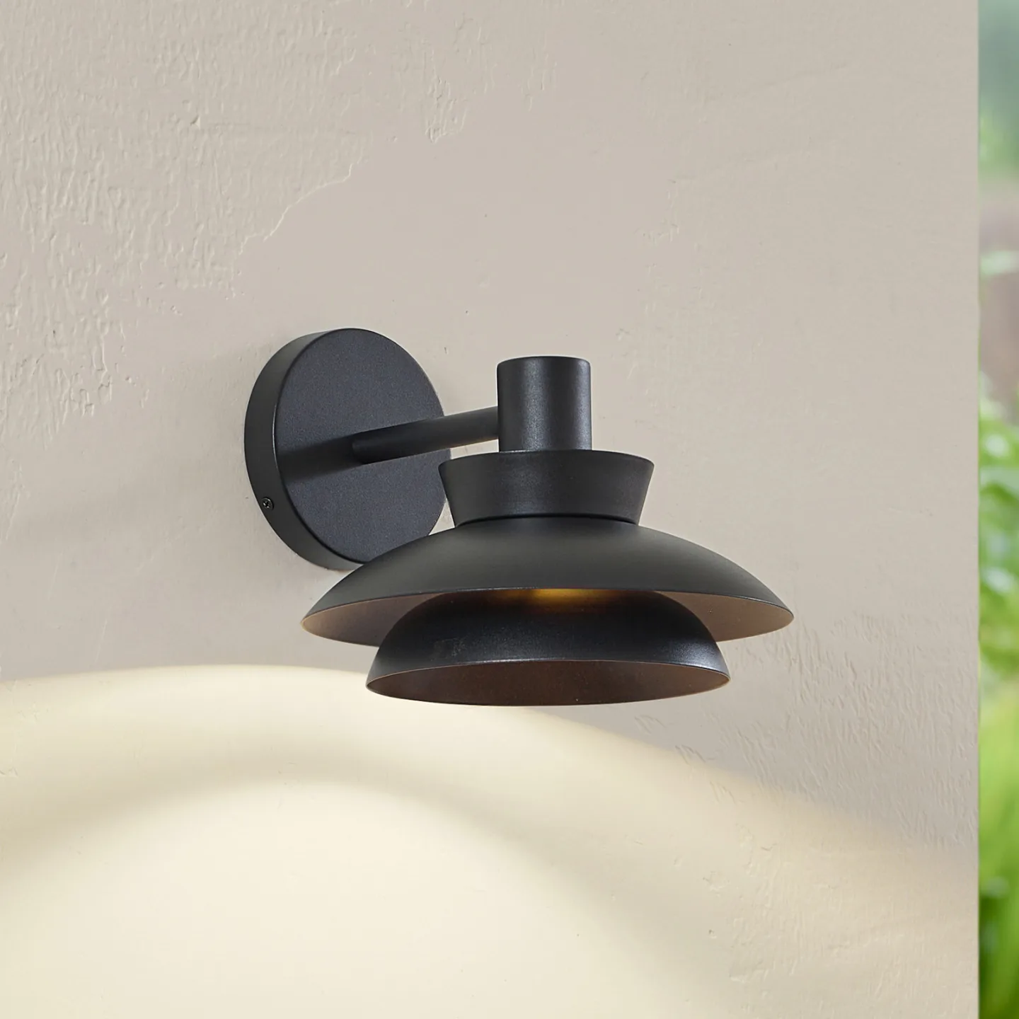 Thais utendørs vegglampe Ø 25 cm svart metall - Lucande - Terrasse - Moderne - Med en lyskilde