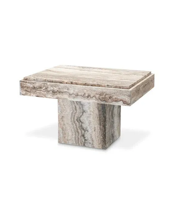 Sartoria Side Table Silver Travertine