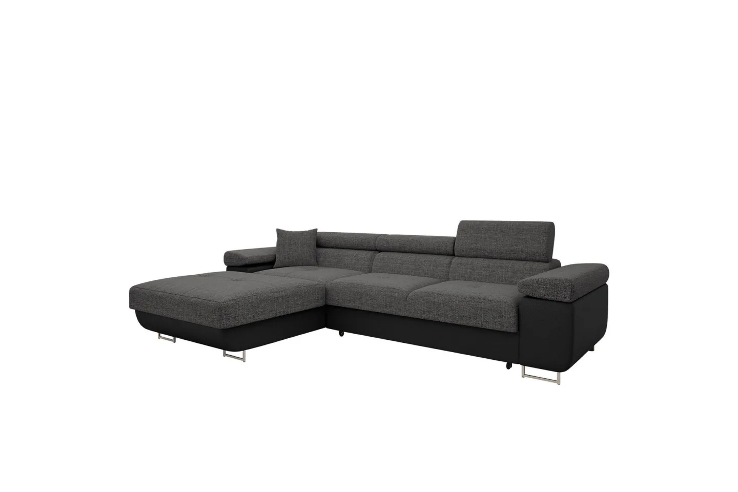 Gabina Soffa med Divan 3-sits - Grå/Svart