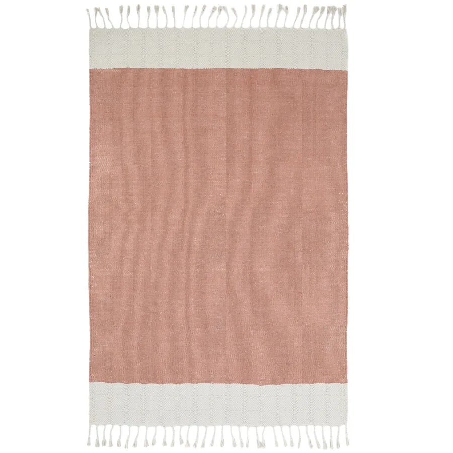 Kinderteppich Dalton rosa Polyester/Baumwolle Streifen 100 x 150 cm