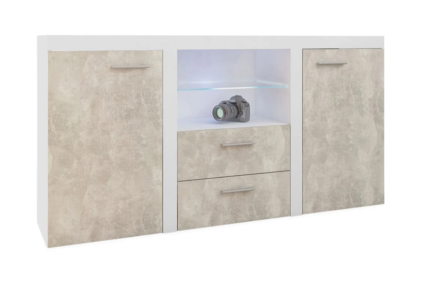 Rumba Skänk 157x40x81 cm - Vit/Betong
