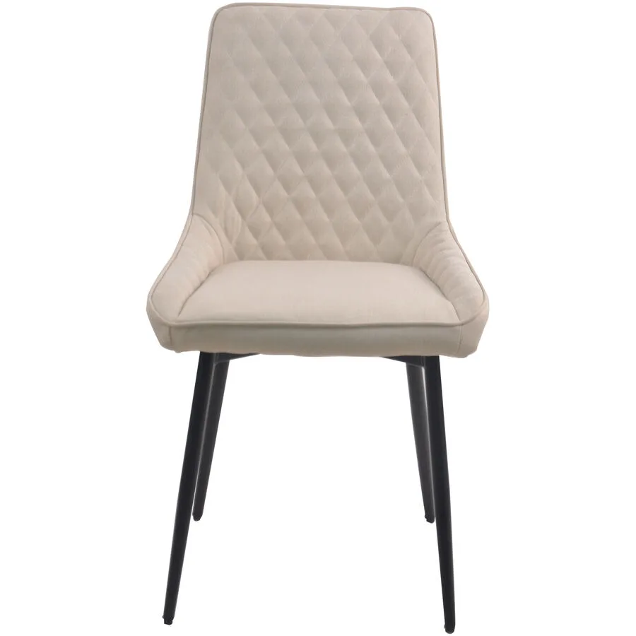 Stuhl 2er-Set Flavia beige Stoff