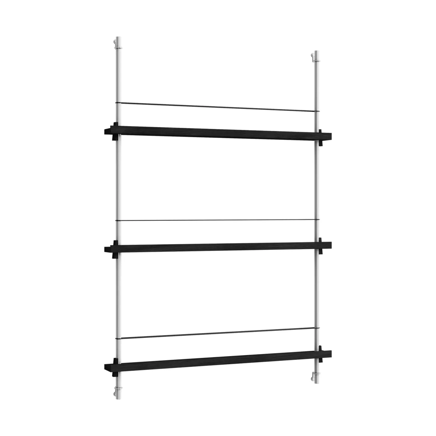 MOEBE Magazine Shelving Zeitungsständer Black-Edelstahl, 85x115x7 cm, MS.115.1