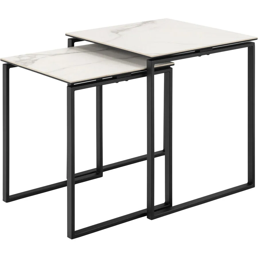 Salontisch Katrine weiss Glaskeramik B 50 H 55 cm