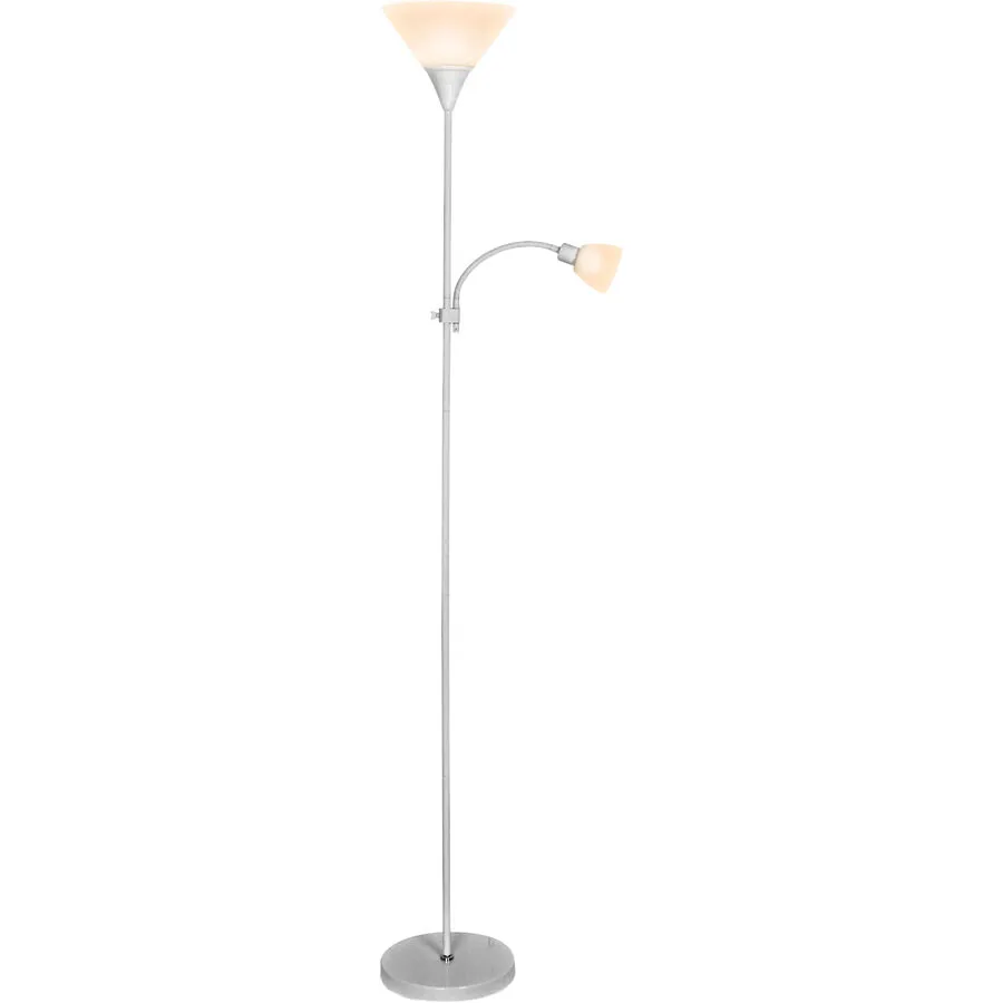 Stehlampe Lilo Weiss Kunststoff/Metall 1xE27 + 1xE14 - Material: Metall/Kunststoff