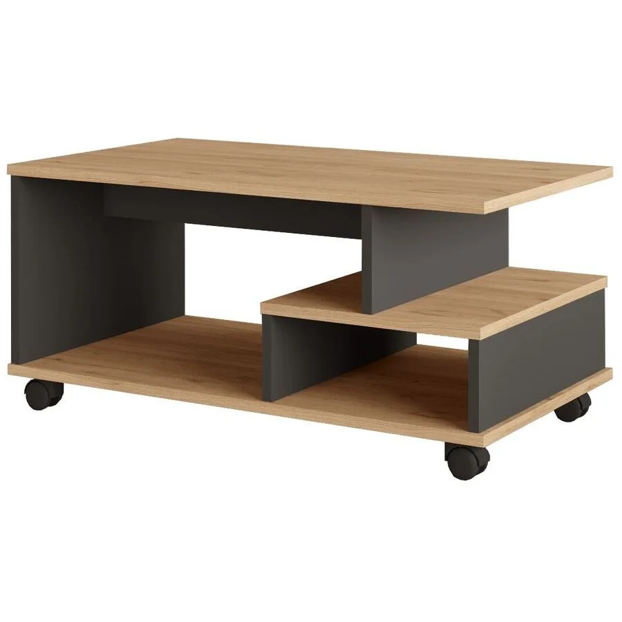 Salontisch Georis Eiche, Anthrazit 100% Melaminbeschichtete Kiefer B 90 T 51 cm