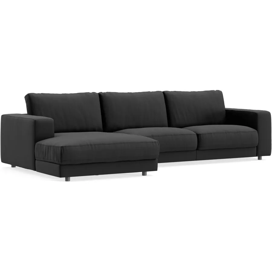 Ecksofa Ava Links Bezug: 100% Polyester black B 320 T 170 cm - Möbel Konfigurator: Traummöbel individuell zusammenstellen