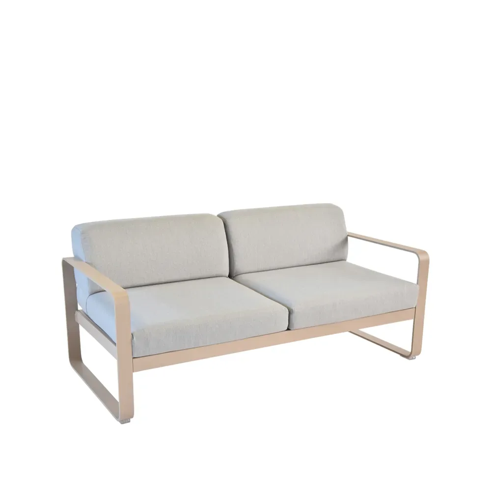 Fermob Bellevie 2-sits soffa Nutmeg (beige), flannel grey dyna