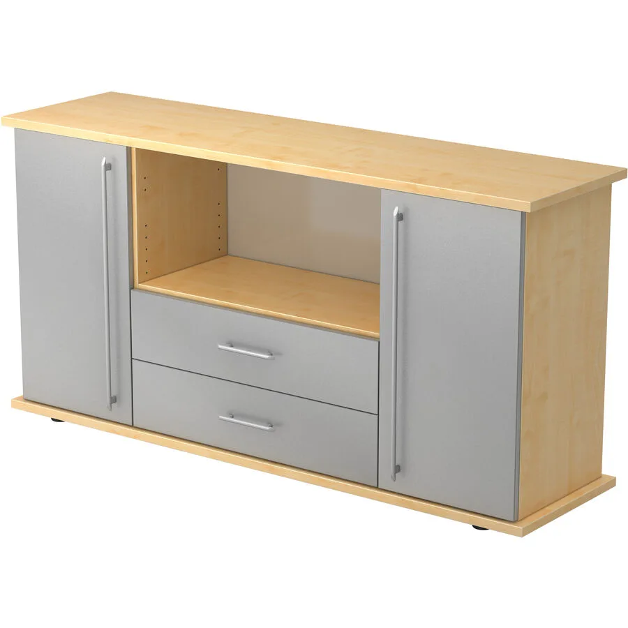 Sideboard Office Silber, Ahorn Holzwerkstoff B 166.1 H 84 cm
