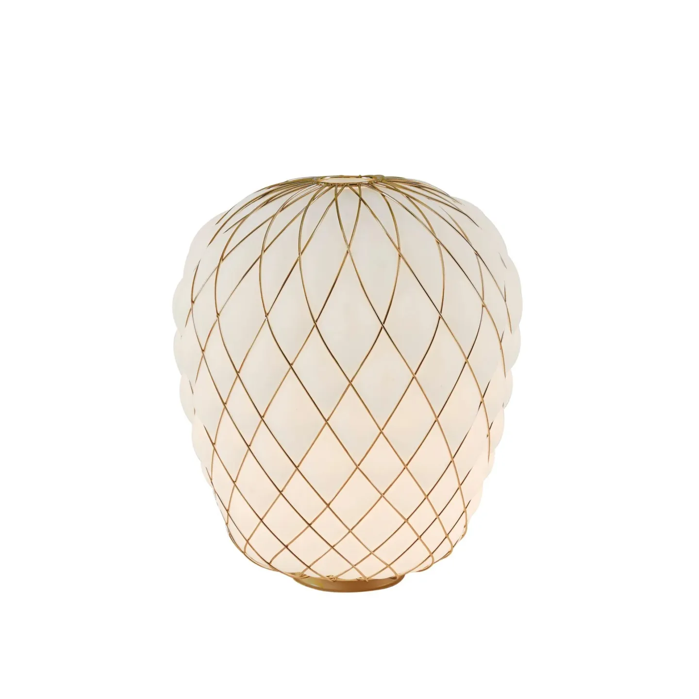 FontanaArte - Pinecone 4340 Table, Gold cage/White - Bordslampor - Paola Navone - Transparent